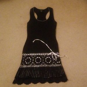 Black crochet dress